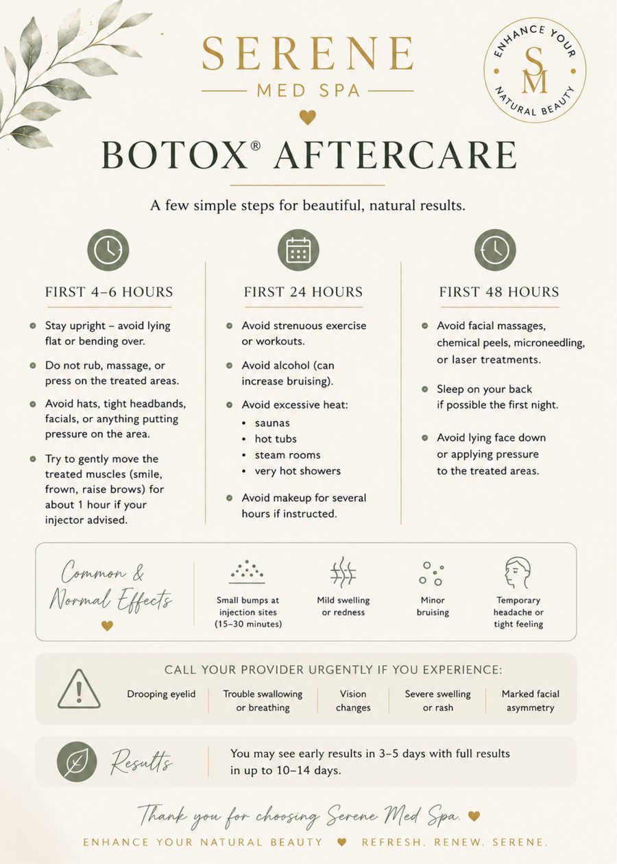 Botox aftercare instructions