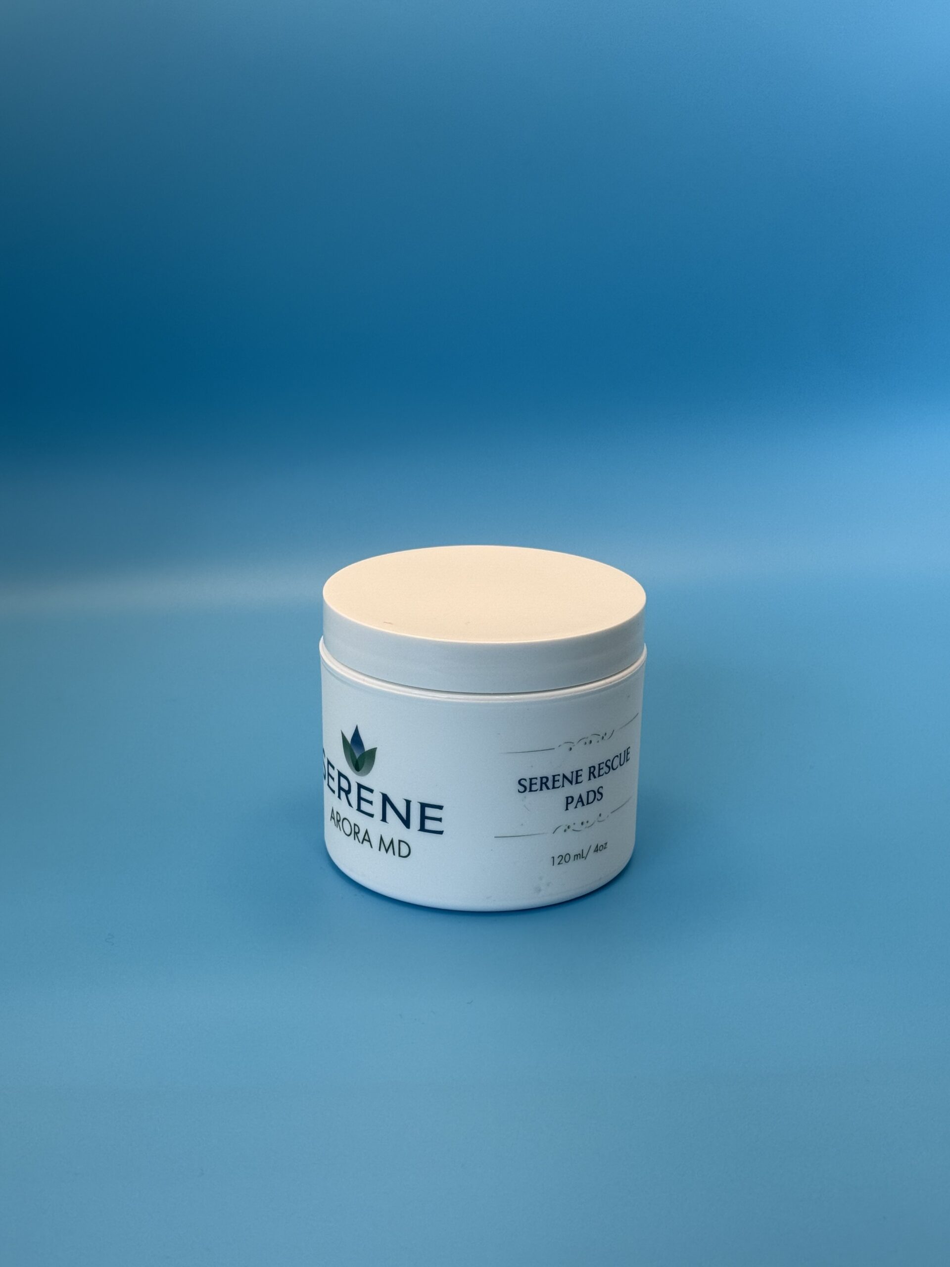 Serene Rescue Pads medical-grade exfoliating treatment container and jar